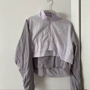 Dash grey cropped ruffle track half zip M